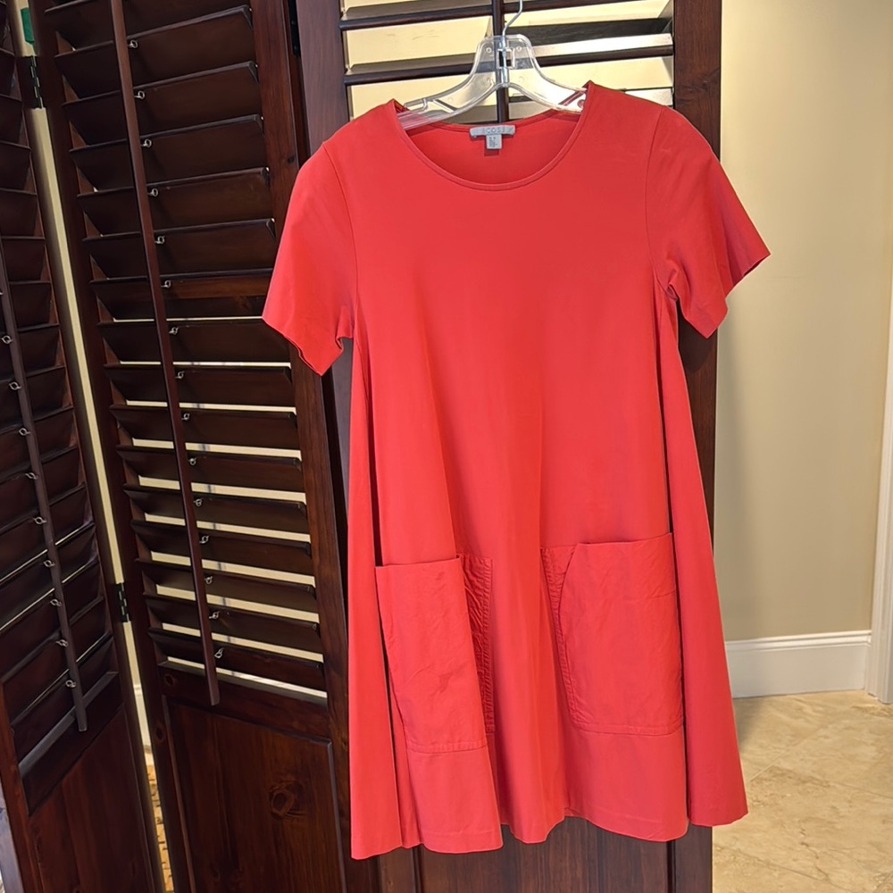 COS Bright Red Crew Neck Top